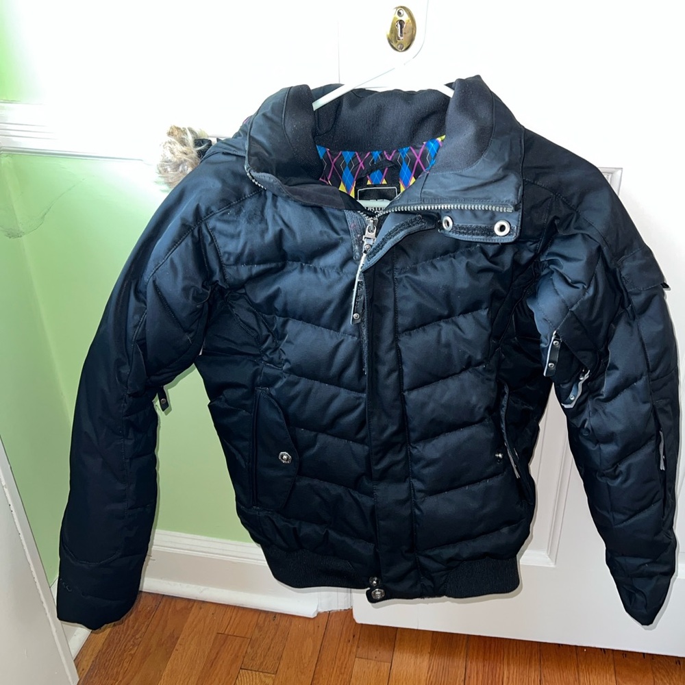 The North Face RECCO 600 Fill Down Ski Snowboard Coat Hood black XS